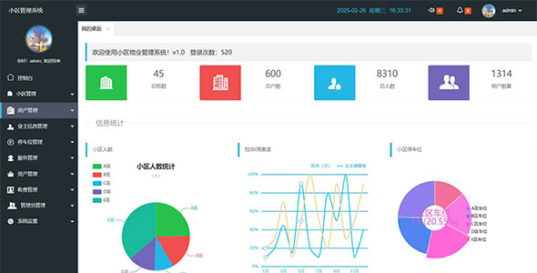 小区物业管理系统HTML模板