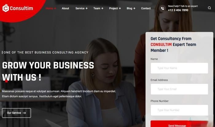业务提升商业咨询网站模板