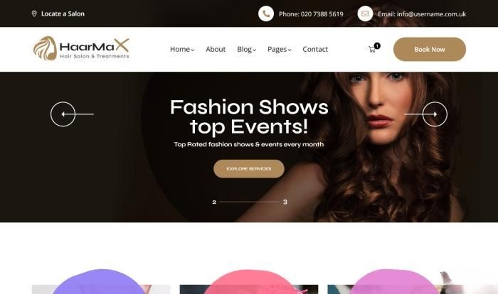 色彩趋势美发连锁品牌网站模板