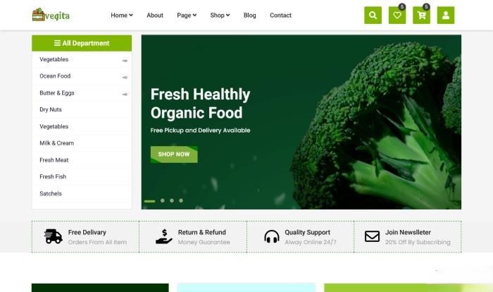 新鲜有机食品电商网站模板