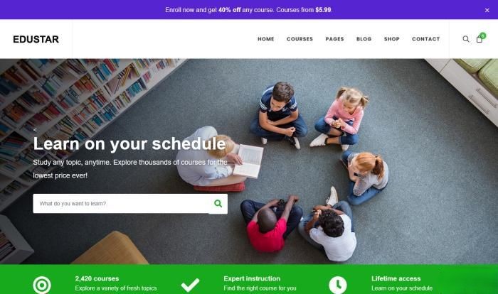 热门技术课程教育平台网站模板