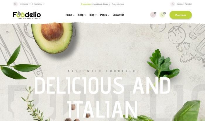 清新有机生鲜食品电商网站模板